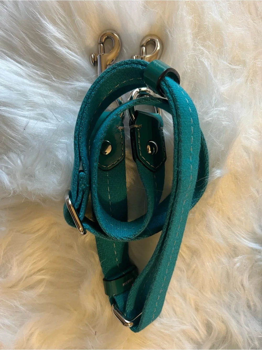 Vintage Aqua Teal Coach Dalton Patent Leather Shoulder bag.